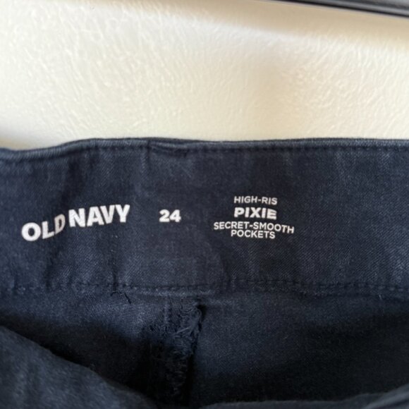 Old Navy High-Rise Pixie Pants – Size 24 – Navy Blue - Picture 2 of 3